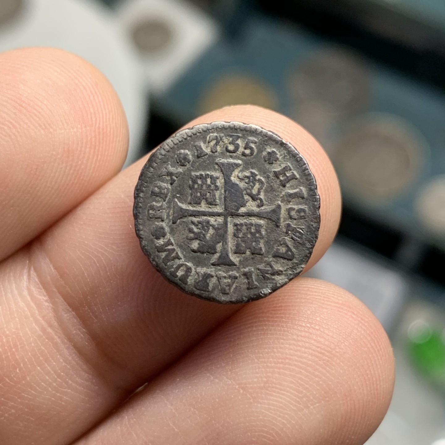 《竞宝斋》第98场-本周日，周一2场连拍（全场不限金额包邮） 2枚一起 NGC评级+裸币一枚 葡萄牙40里斯.西班牙1/2R十字小银币2枚