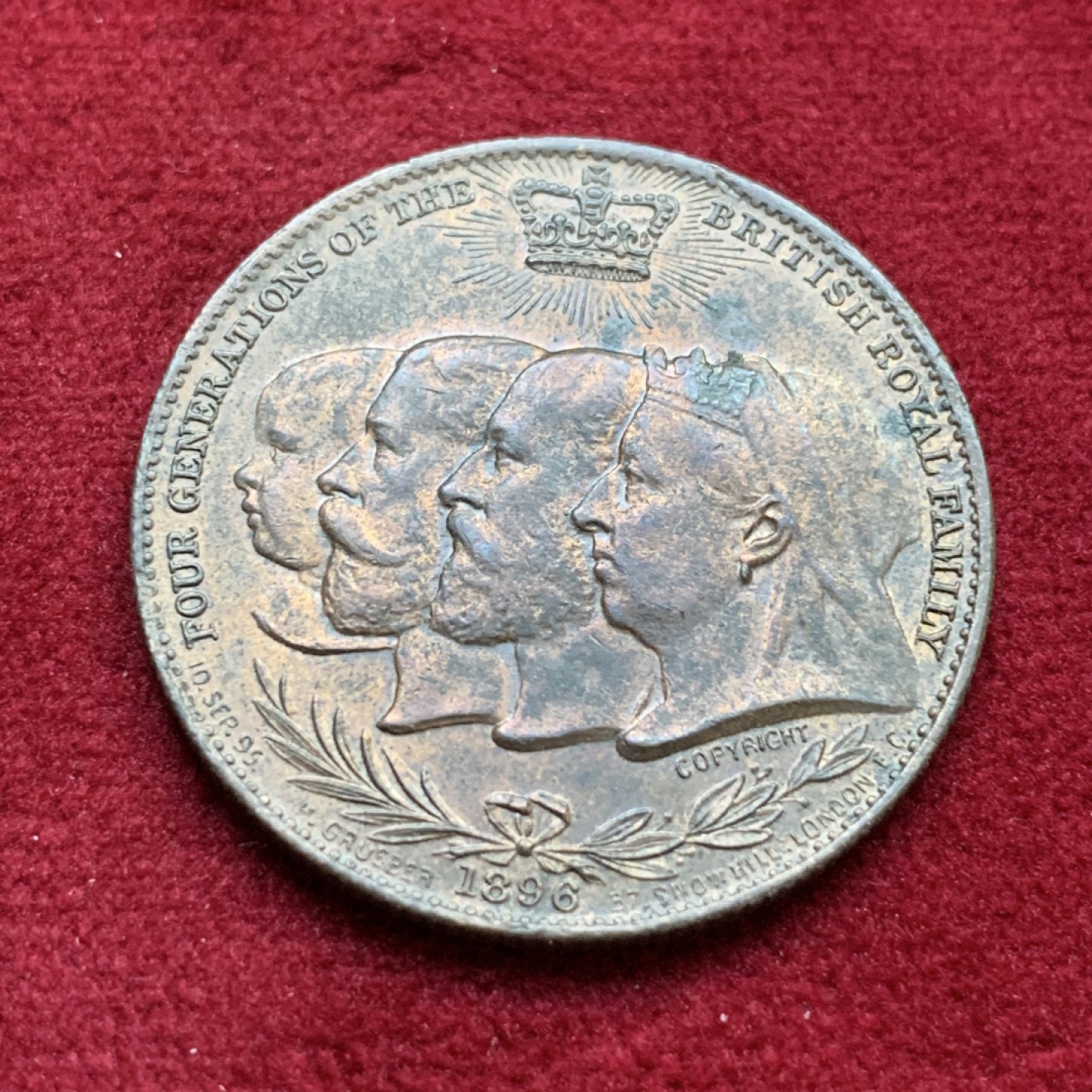 《竞宝斋》第98场-本周日，周一2场连拍（全场不限金额包邮） 加拿大1896年雷明顿四代君主克朗型代用token 铜光明显