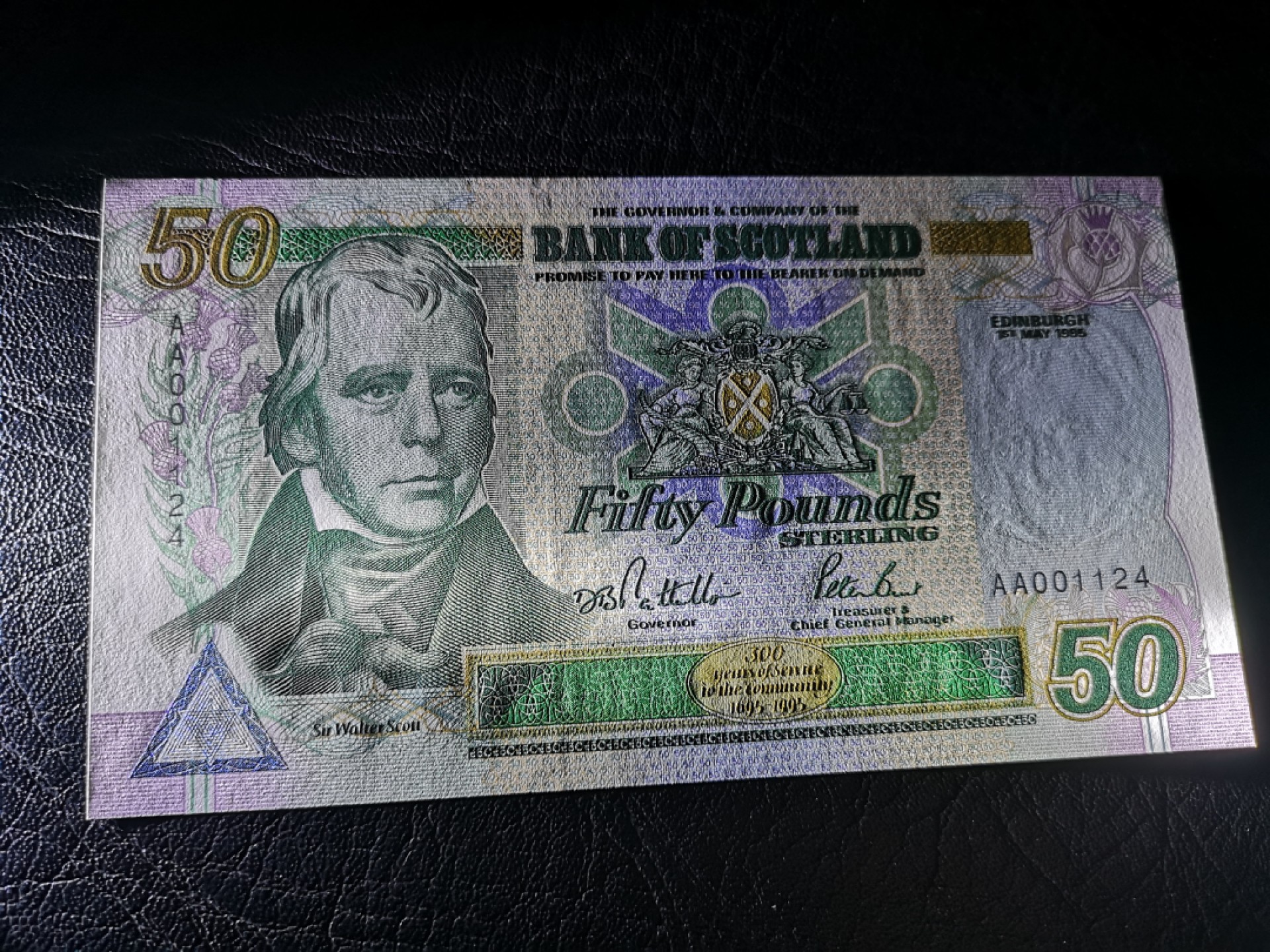 《外钞收藏家》第二百零五期 苏格兰经典专场👍 苏格兰银行-1995-50镑	AA 001124	P-122	全新UNC
