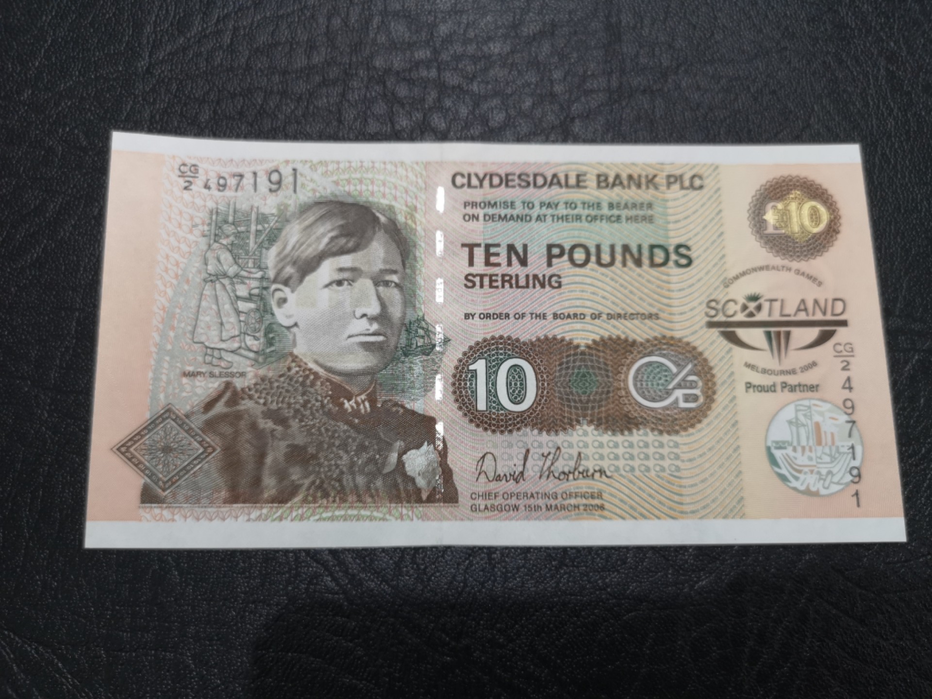 《外钞收藏家》第二百零五期 苏格兰经典专场👍 克莱斯戴尔银行-2006-10镑	CG/2 497191	P-229E	《2006年墨尔本英联邦运动会》纪念钞	全新UNC