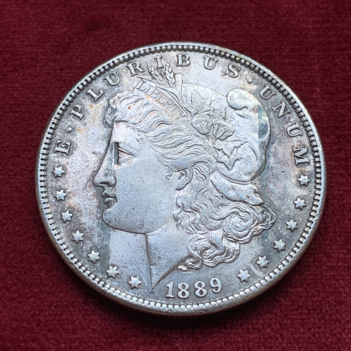 《竞宝斋》第98场-本周日，周一2场连拍（全场不限金额包邮） 美国 1889年 摩根 银元 包浆特别 状态好