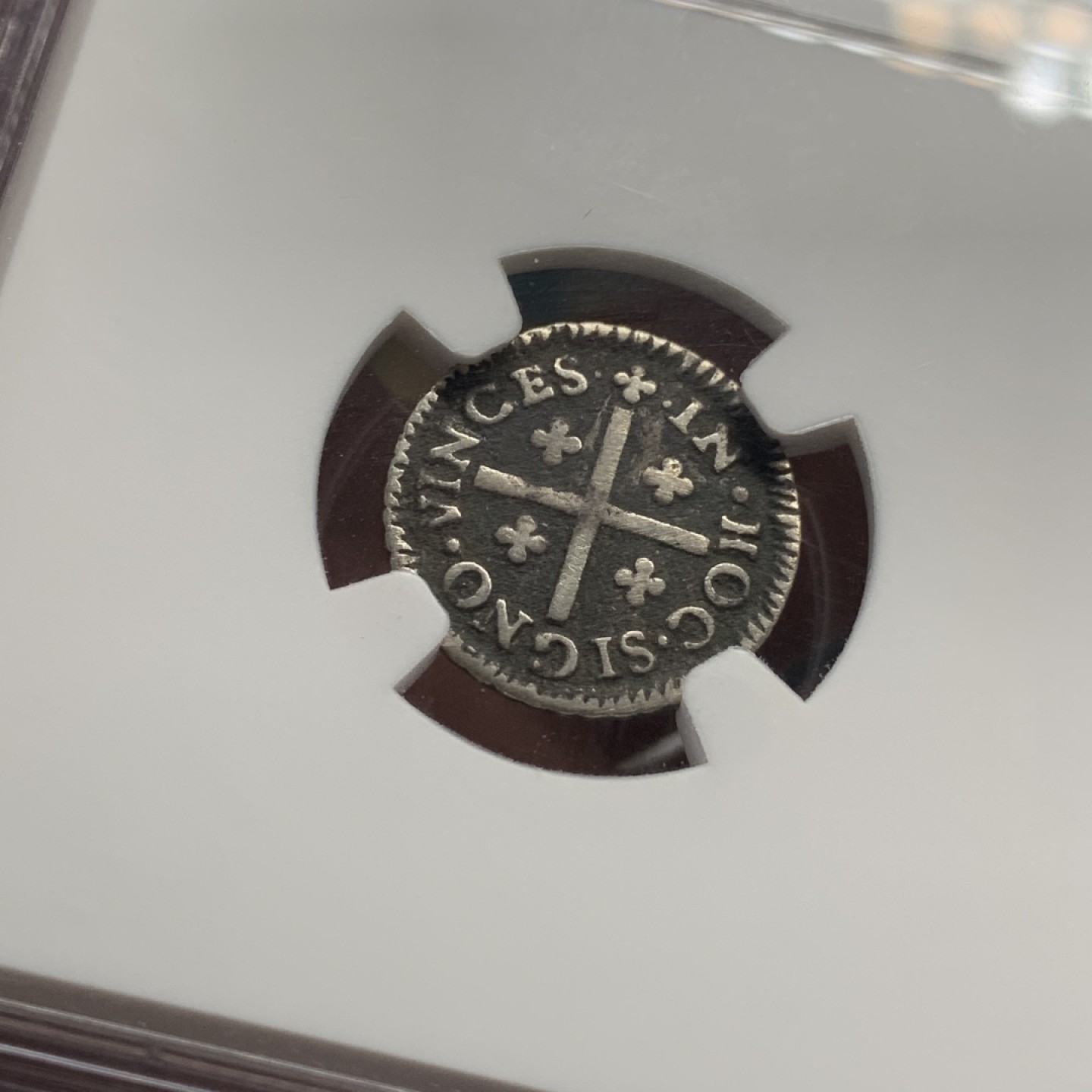 《竞宝斋》第98场-本周日，周一2场连拍（全场不限金额包邮） 2枚一起 NGC评级+裸币一枚 葡萄牙40里斯.西班牙1/2R十字小银币2枚