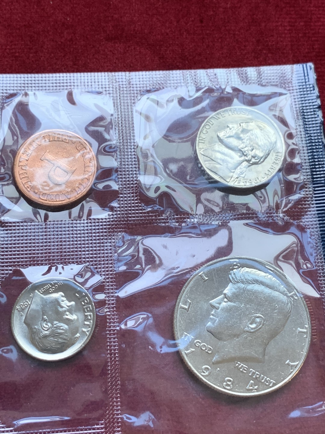 《竞宝斋》第98场-本周日，周一2场连拍（全场不限金额包邮） 1984年美国原厂套币（丹佛D厂+费城P厂，原封原证）