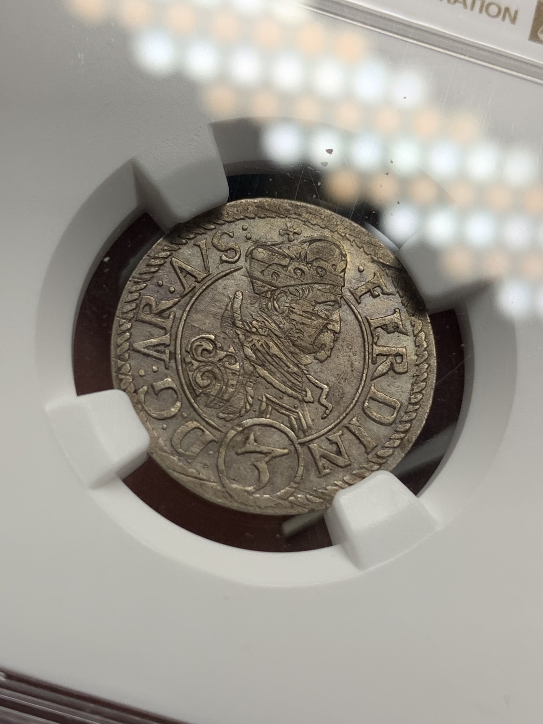 《竞宝斋》第98场-本周日，周一2场连拍（全场不限金额包邮） NGC XF45 神圣罗马帝国 1626-32年 利奥波德五世 3K 小银币 带底光 细节不错