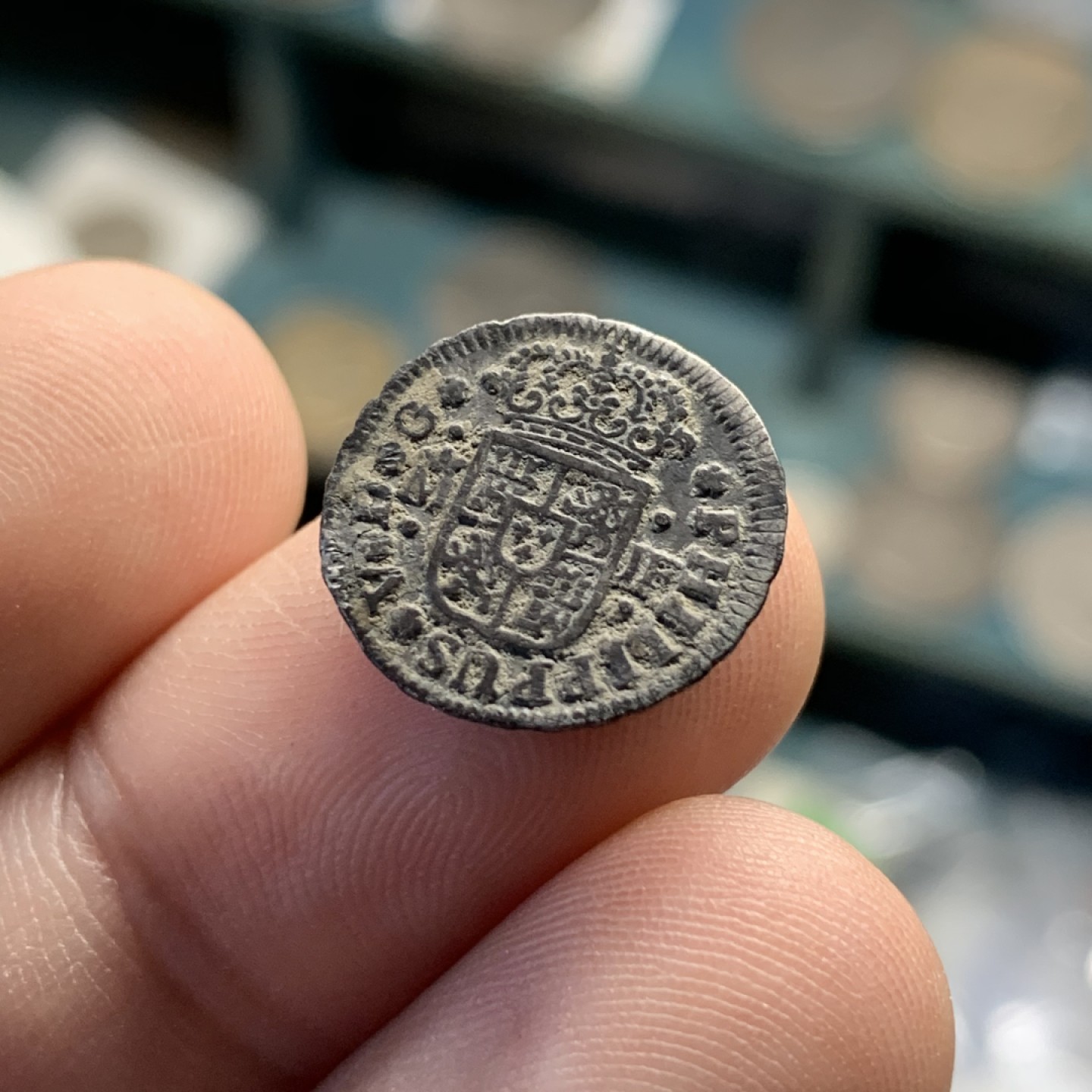 《竞宝斋》第98场-本周日，周一2场连拍（全场不限金额包邮） 2枚一起 NGC评级+裸币一枚 葡萄牙40里斯.西班牙1/2R十字小银币2枚