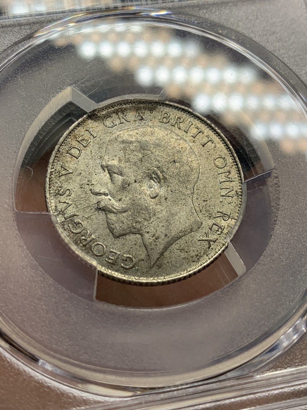 《竞宝斋》第98场-本周日，周一2场连拍（全场不限金额包邮） PCGS-MS63 英国 1922 乔治五世1先令 银币 原始包浆