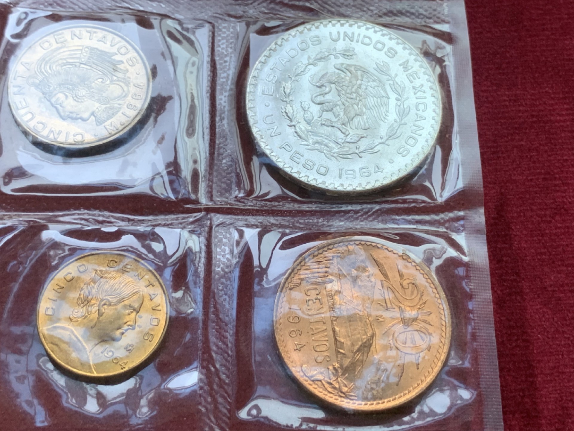 《竞宝斋》第98场-本周日，周一2场连拍（全场不限金额包邮） 1964年墨西哥套币（其中最大一枚含银）