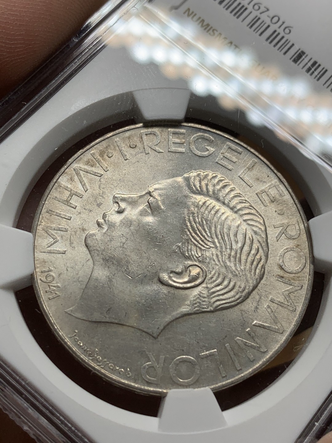 《竞宝斋》第98场-本周日，周一2场连拍（全场不限金额包邮） NGC-MS63 罗马尼亚 1941年500列伊大银币 41年比46年少很多很多 也是最近暴涨的品种