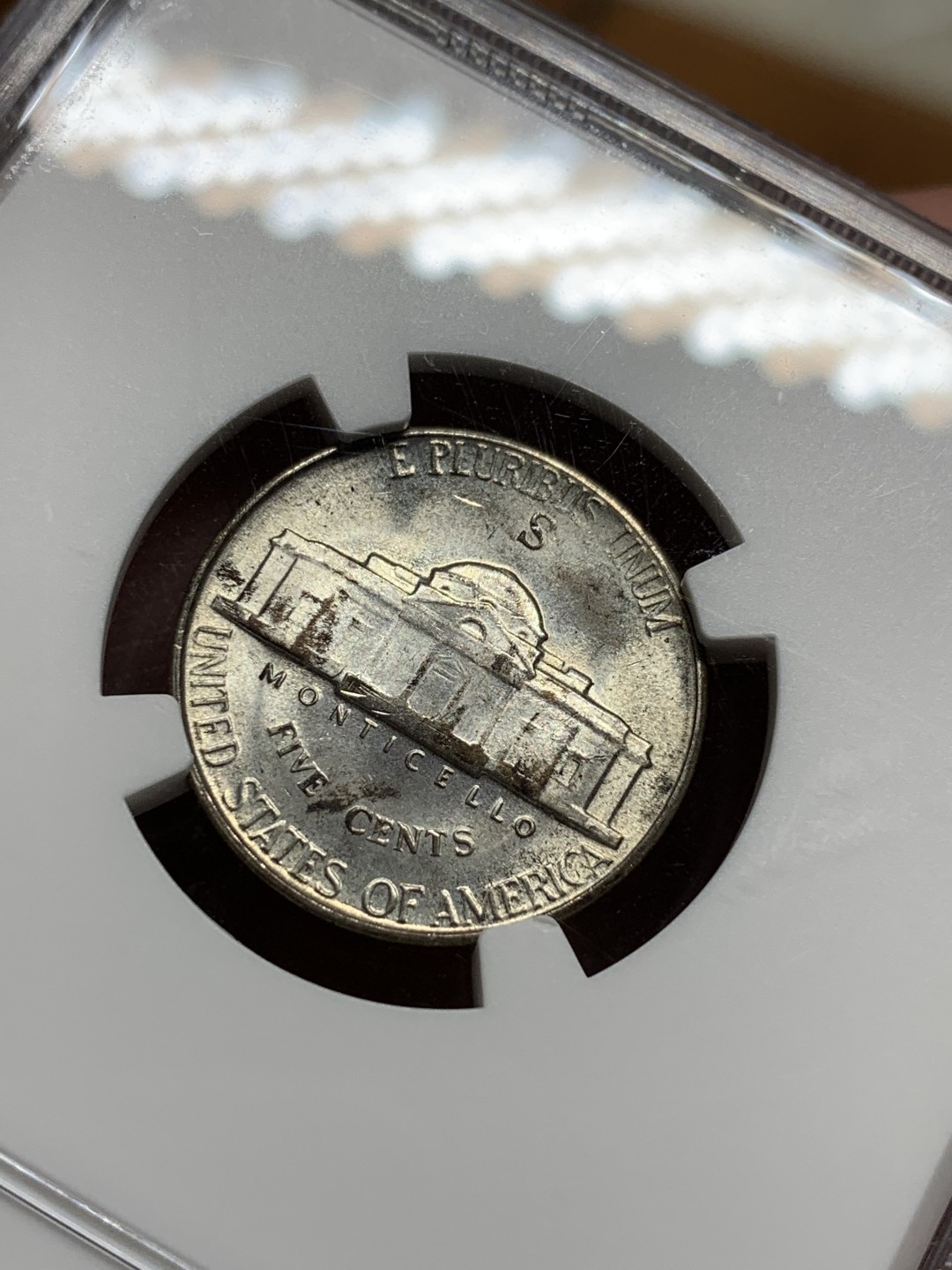 《竞宝斋》第98场-本周日，周一2场连拍（全场不限金额包邮） NGC-MS63 美国 1945年 S版 战时 杰斐逊 不多的含银版