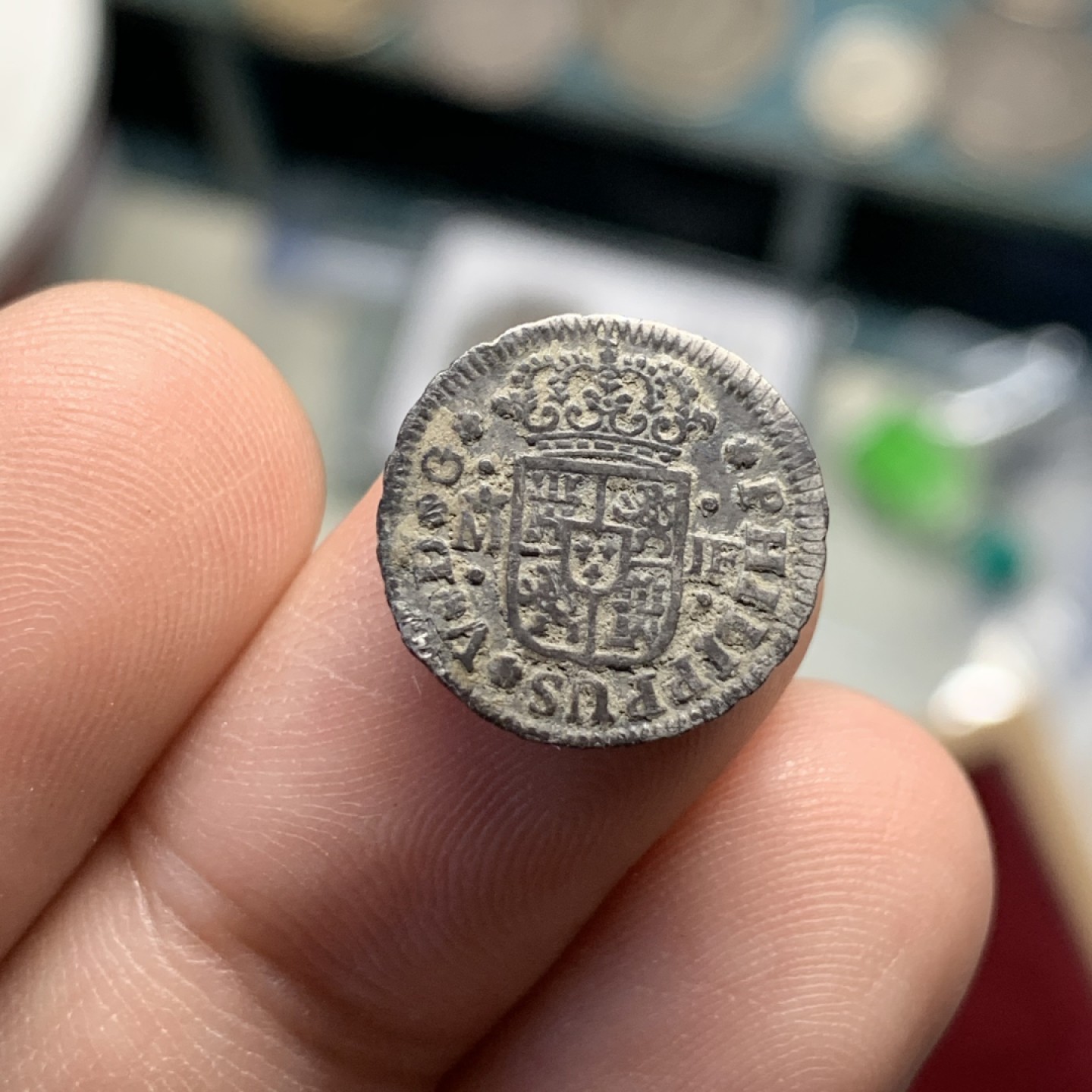 《竞宝斋》第98场-本周日，周一2场连拍（全场不限金额包邮） 2枚一起 NGC评级+裸币一枚 葡萄牙40里斯.西班牙1/2R十字小银币2枚