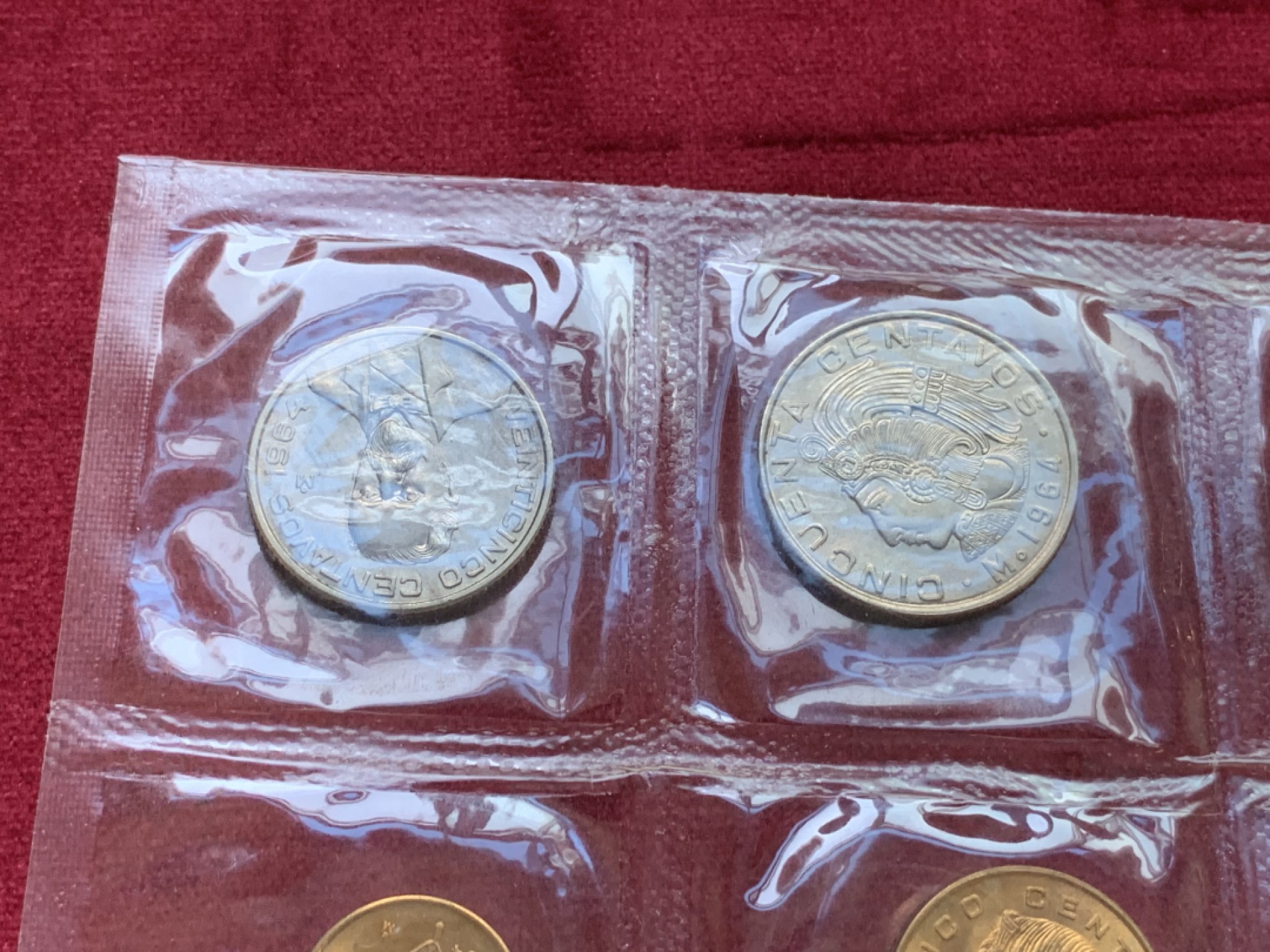 《竞宝斋》第98场-本周日，周一2场连拍（全场不限金额包邮） 1964年墨西哥套币（其中最大一枚含银）