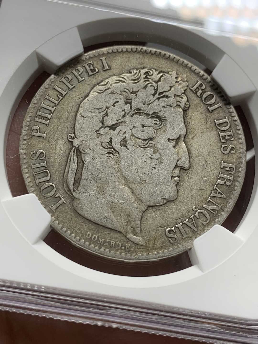 《竞宝斋》第98场-本周日，周一2场连拍（全场不限金额包邮） NGC-VF25 法国1833-W年 路易斯飞利浦一世5法郎大银币 原味好品 别看分数低 这也是第五名 早期年份出分不易