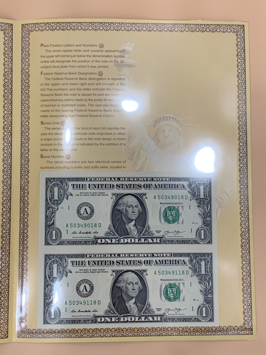 《竞宝斋》第98场-本周日，周一2场连拍（全场不限金额包邮） 2册一起  1美元两连体，2美元四连体，999豹子开头。印钞厂限量发行，带证书册子