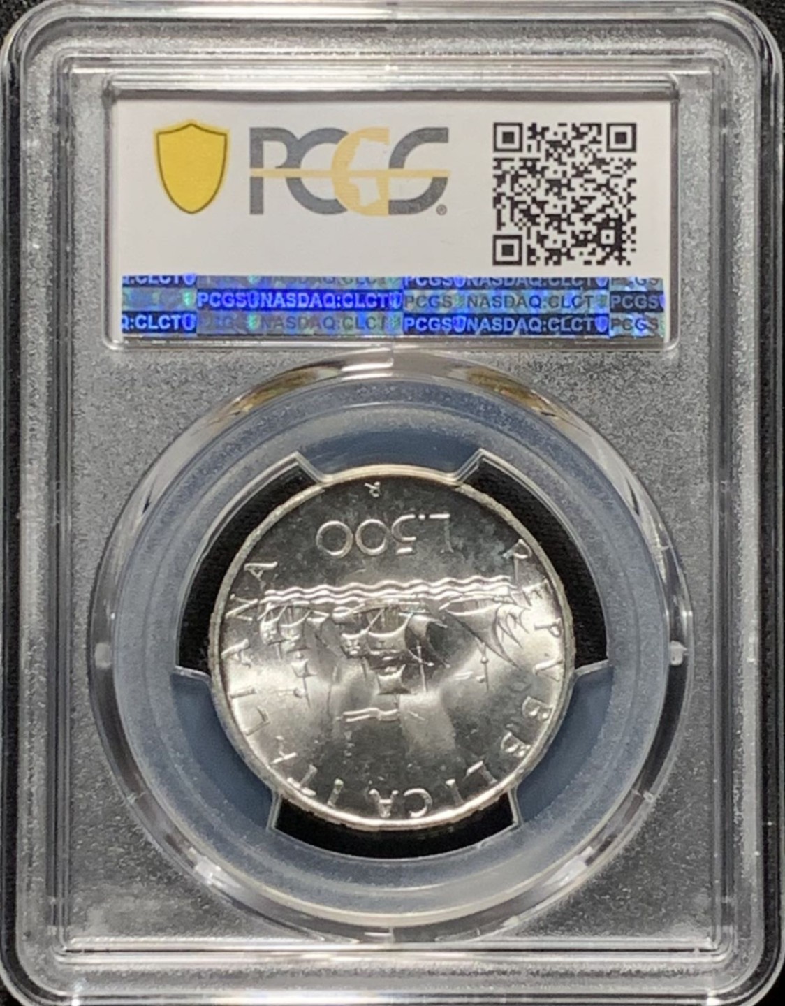 紫瑗钱币——第210期拍卖 意大利 1966年 少女与帆船 500里拉 银币 PCGS MS65