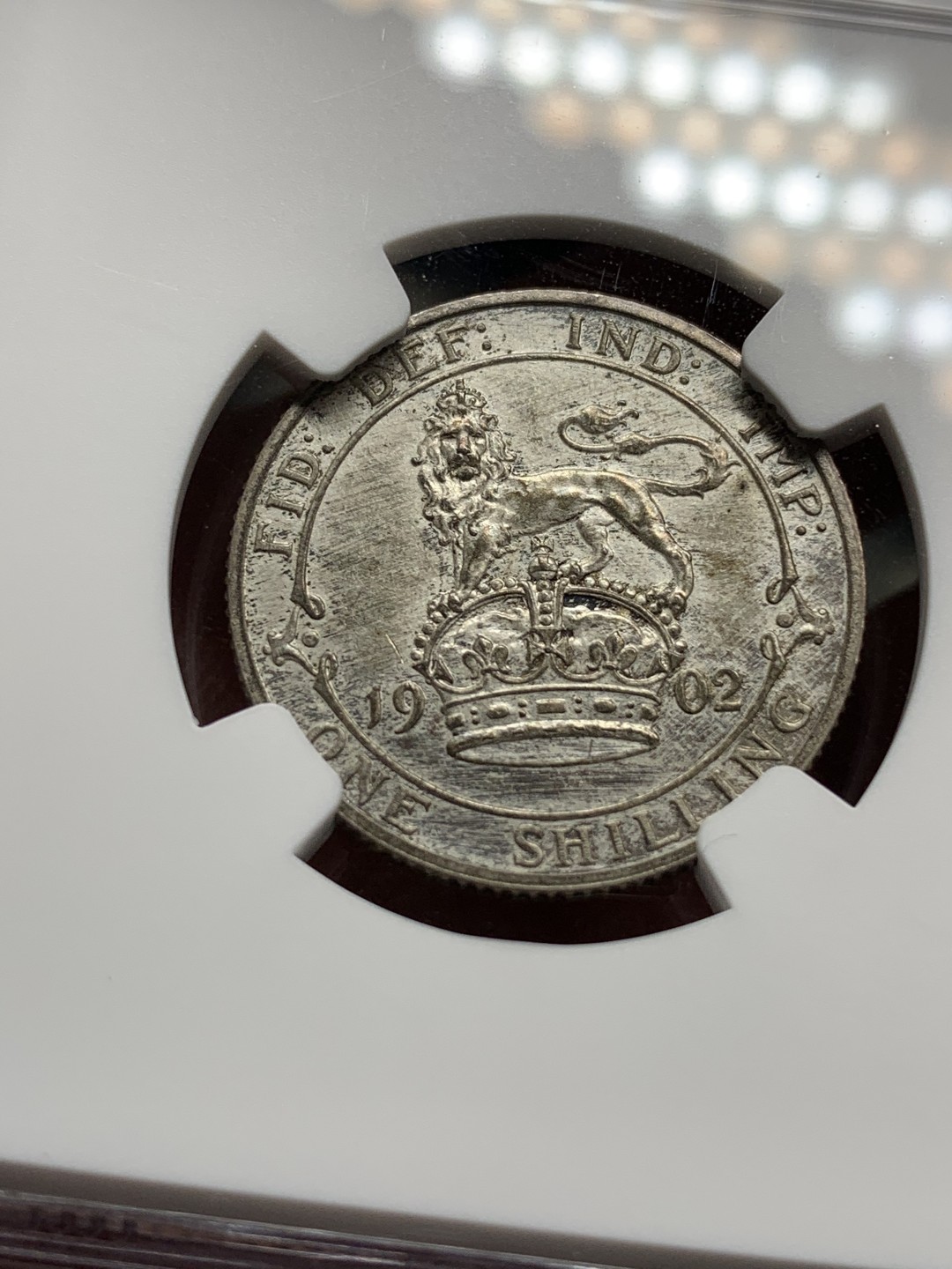 《竞宝斋》第98场-本周日，周一2场连拍（全场不限金额包邮） NGC PF62MATTE 深彩英国1902年爱七精制一先令银币