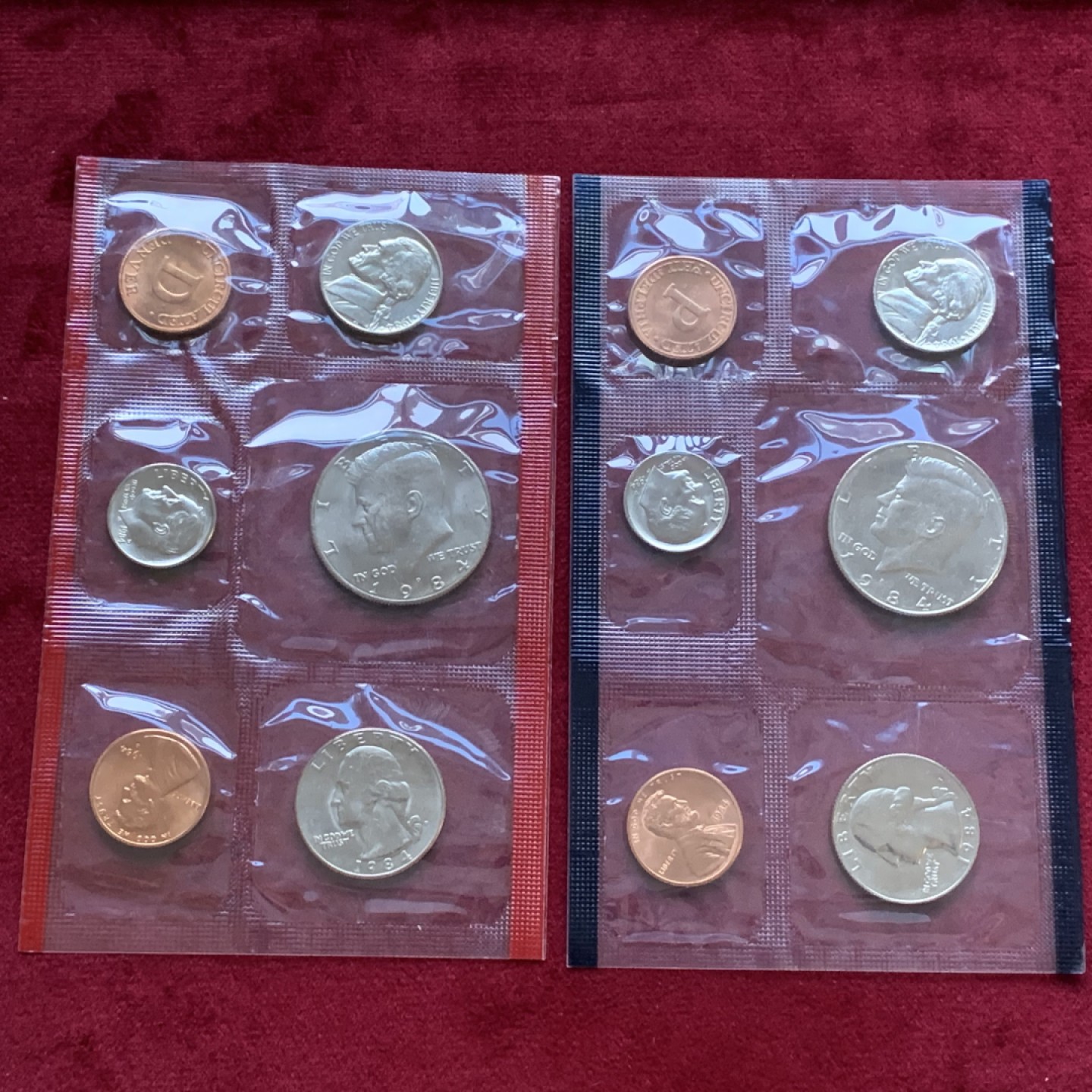 《竞宝斋》第98场-本周日，周一2场连拍（全场不限金额包邮） 1984年美国原厂套币（丹佛D厂+费城P厂，原封原证）