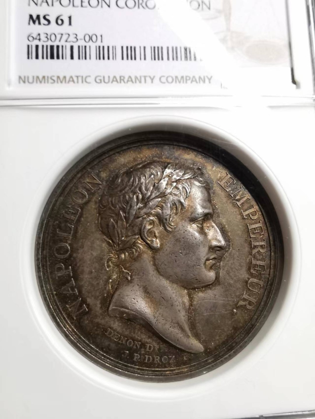 凡希社世界钱币微拍第二百十三期 荐！1804法国拿破仑加冕纪念原铸银章NGC-MS61色调厚重优美！