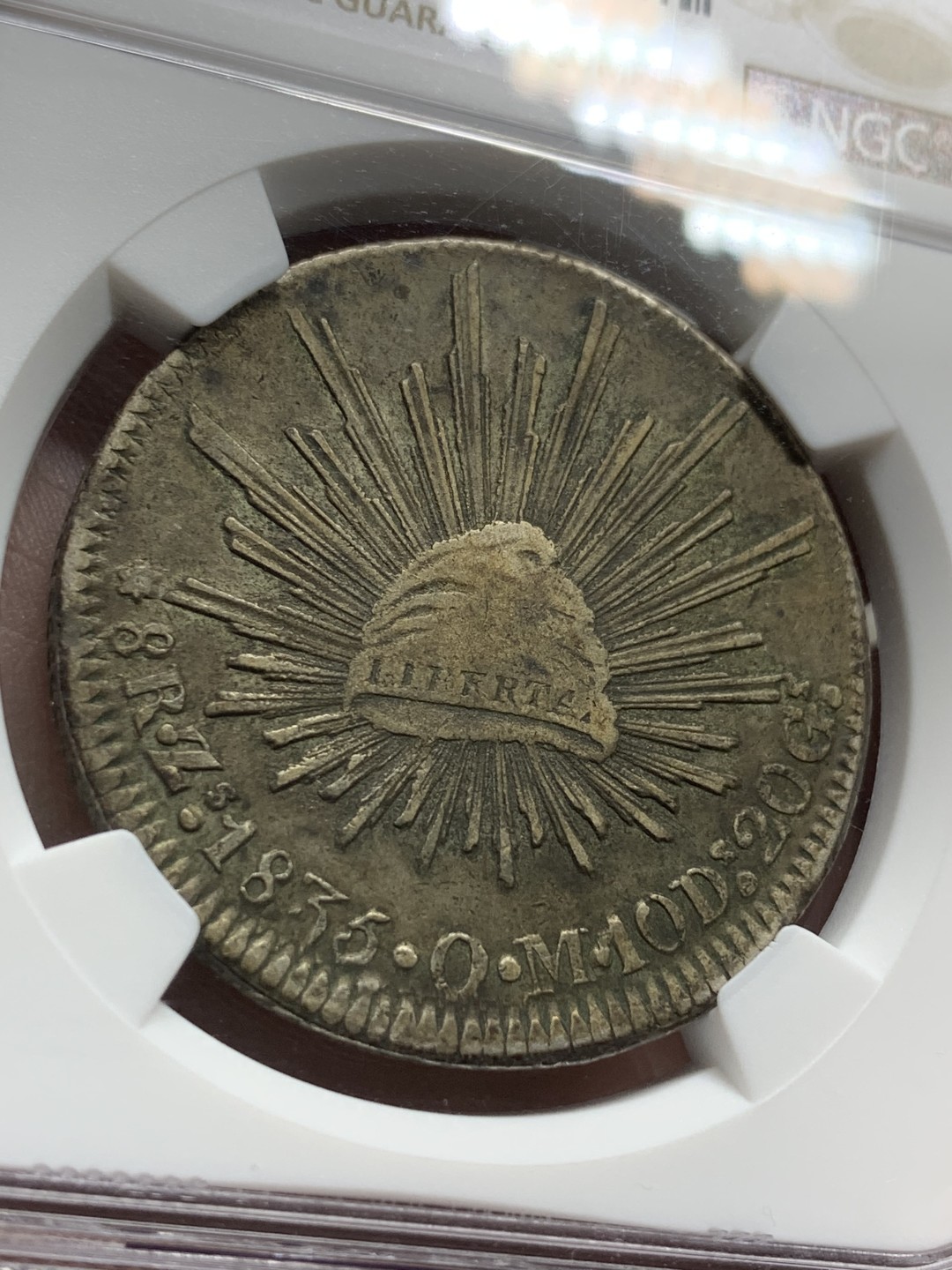 《竞宝斋》第98场-本周日，周一2场连拍（全场不限金额包邮） NGC XF45 早期1835ZS OM较少年份全深打很难得！西属和拉丁美洲潜力无限！