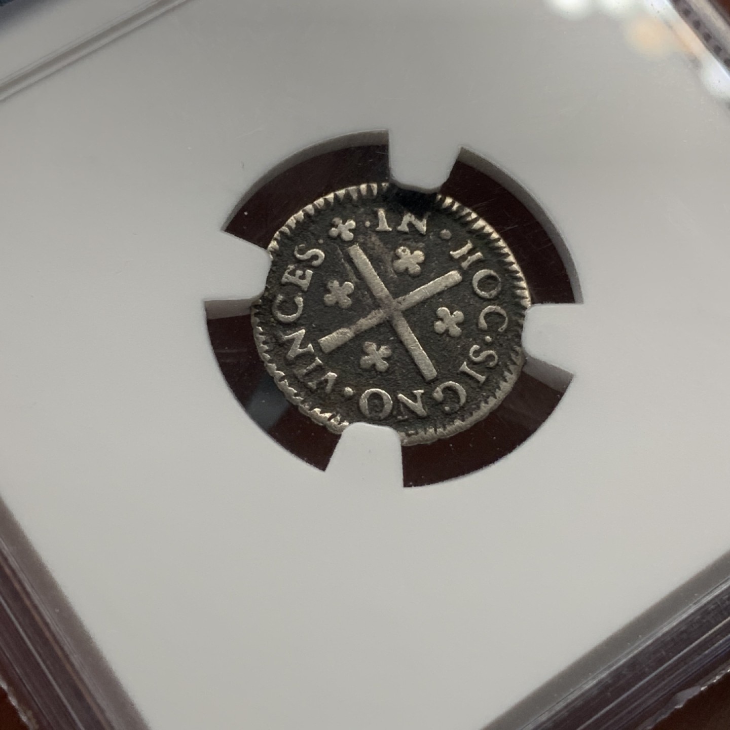 《竞宝斋》第98场-本周日，周一2场连拍（全场不限金额包邮） 2枚一起 NGC评级+裸币一枚 葡萄牙40里斯.西班牙1/2R十字小银币2枚