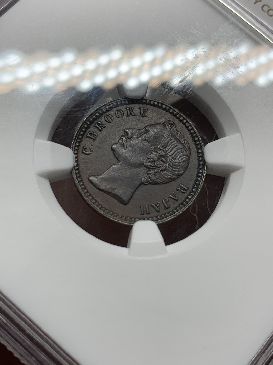 《竞宝斋》第98场-本周日，周一2场连拍（全场不限金额包邮） 沙捞越1870年版 1/4分1/2分，稀少2枚NGC评级AU