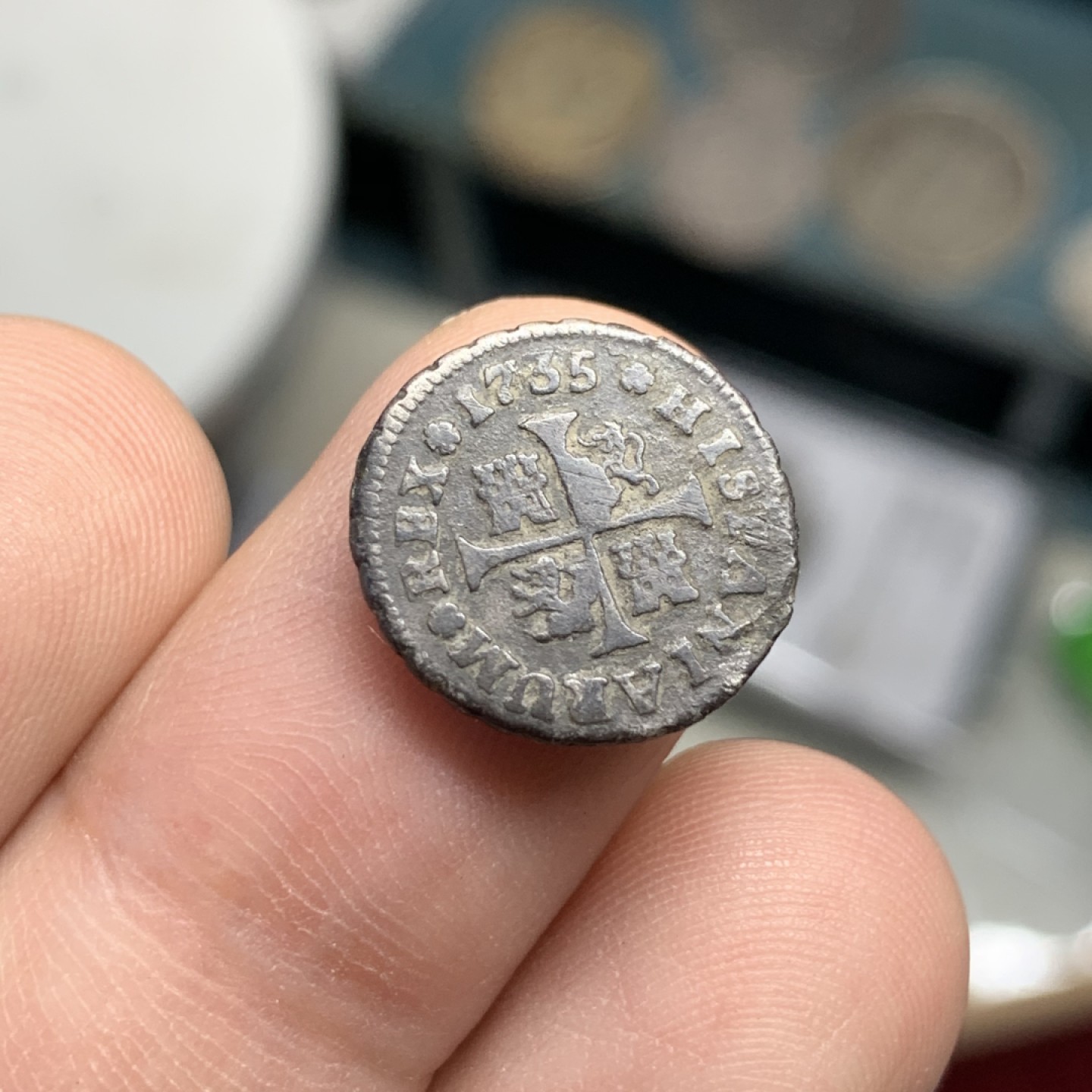 《竞宝斋》第98场-本周日，周一2场连拍（全场不限金额包邮） 2枚一起 NGC评级+裸币一枚 葡萄牙40里斯.西班牙1/2R十字小银币2枚