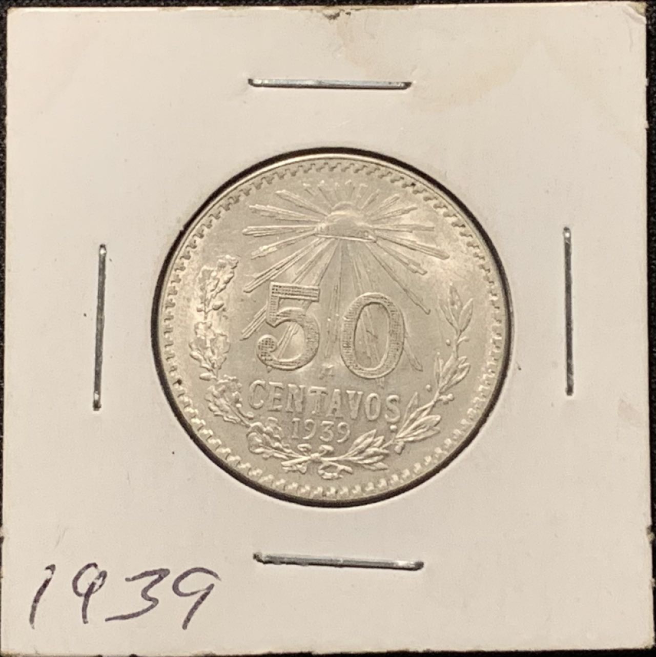 紫瑗钱币——第210期拍卖 墨西哥 1939年 鹰洋 50分 8.33克 0.72银 UNC