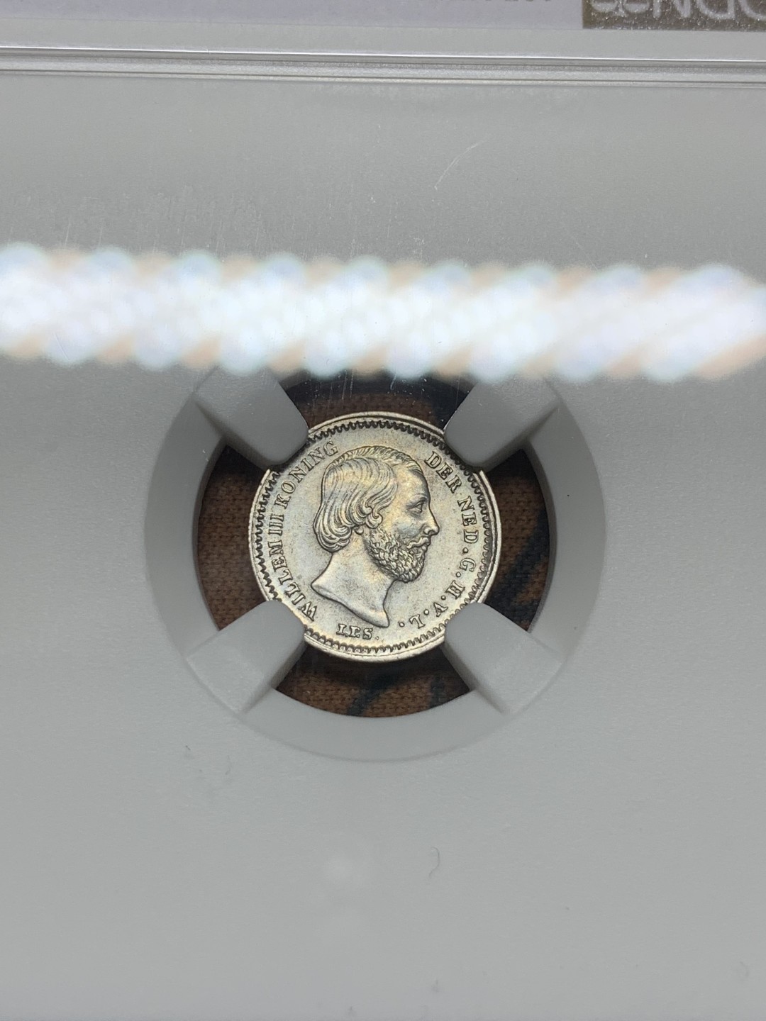 《竞宝斋》第98场-本周日，周一2场连拍（全场不限金额包邮） NGC-UNC 荷兰1850年 威廉三世 5分银币 虽然没出分 但是能得到这样的品相也可以收藏了 辅币普遍磨损严重