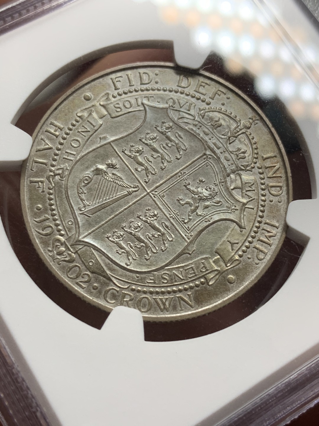 《竞宝斋》第98场-本周日，周一2场连拍（全场不限金额包邮） NGC PF62MATTE 五彩英国1902年爱七精制半克朗银币