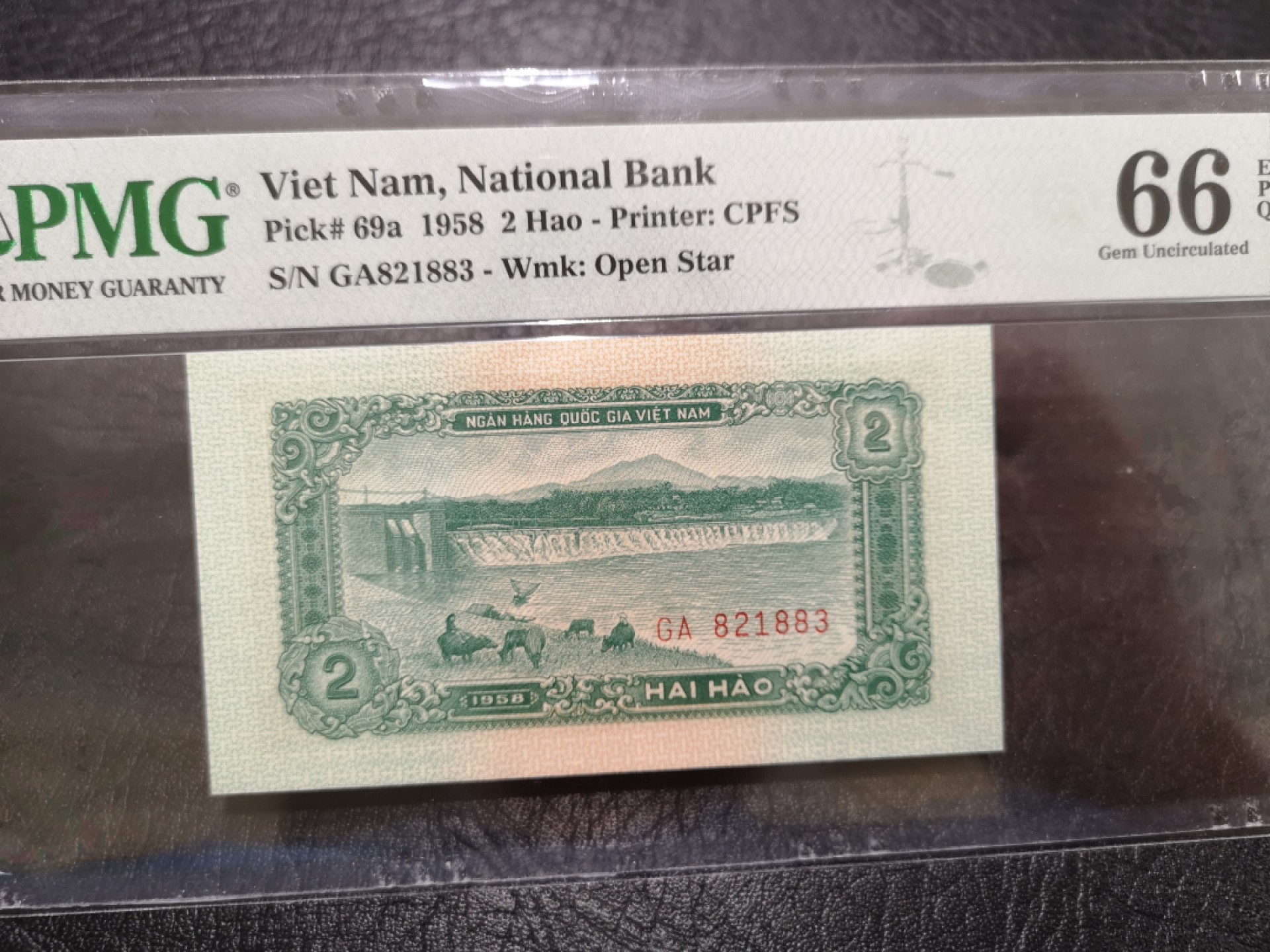 《外钞收藏家》第二百零四期 1958年越南2豪 PMG66 无47