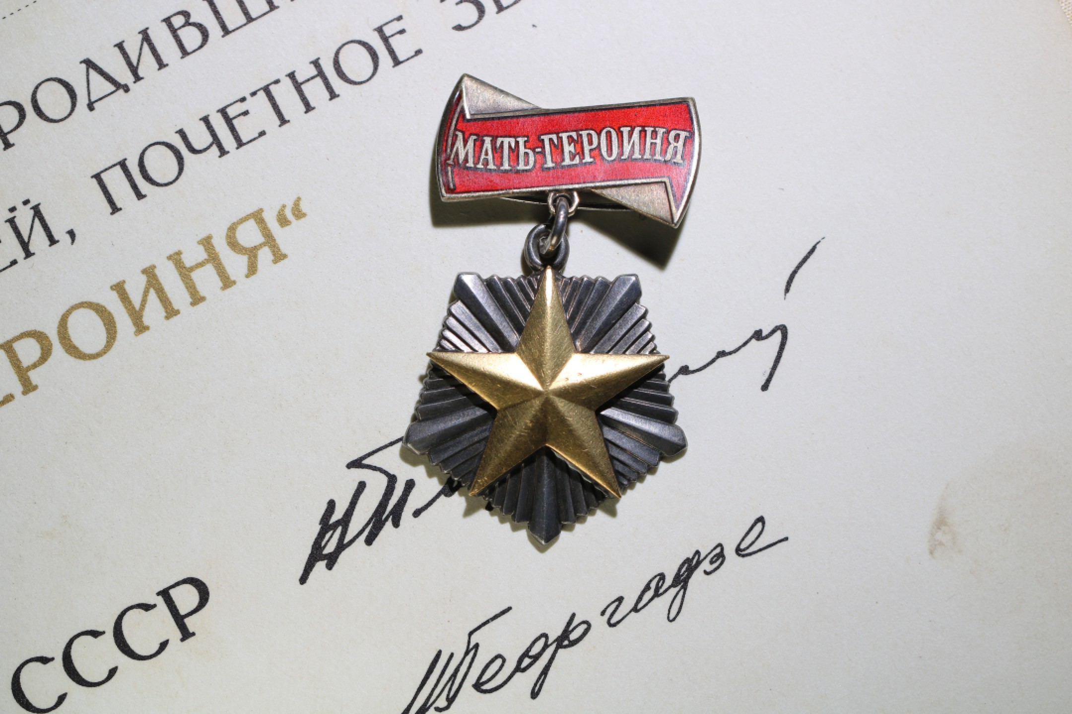 大猫徽章拍卖第203期 苏联英雄母亲奖章 大小证 原包装壳 好品