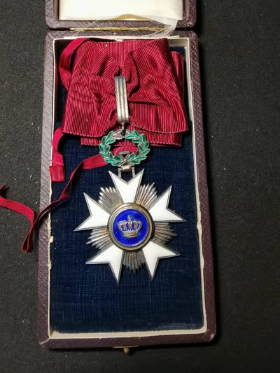 盛世勋华——号角文化勋章专场拍卖第52期 - 比利时指挥官级皇冠勋章 早期版银制 带原盒 带厂标（Wolfers, Brussels）