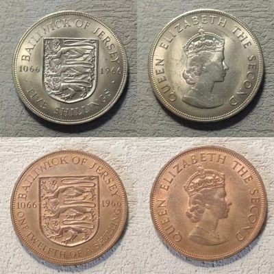 0起1加-纯粹捡漏拍-122场国庆散币加场 - 泽西1966年泽西之战900周年纪念币2枚一组