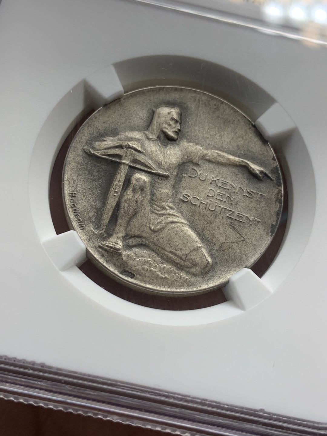 《竞宝斋》第99场-本周日，周一2场连拍（全场不限金额包邮） NGC MS63 瑞士 1924年 阿尔高州 阿劳射击节银章 精铸Matte银章 小中见大的好品种