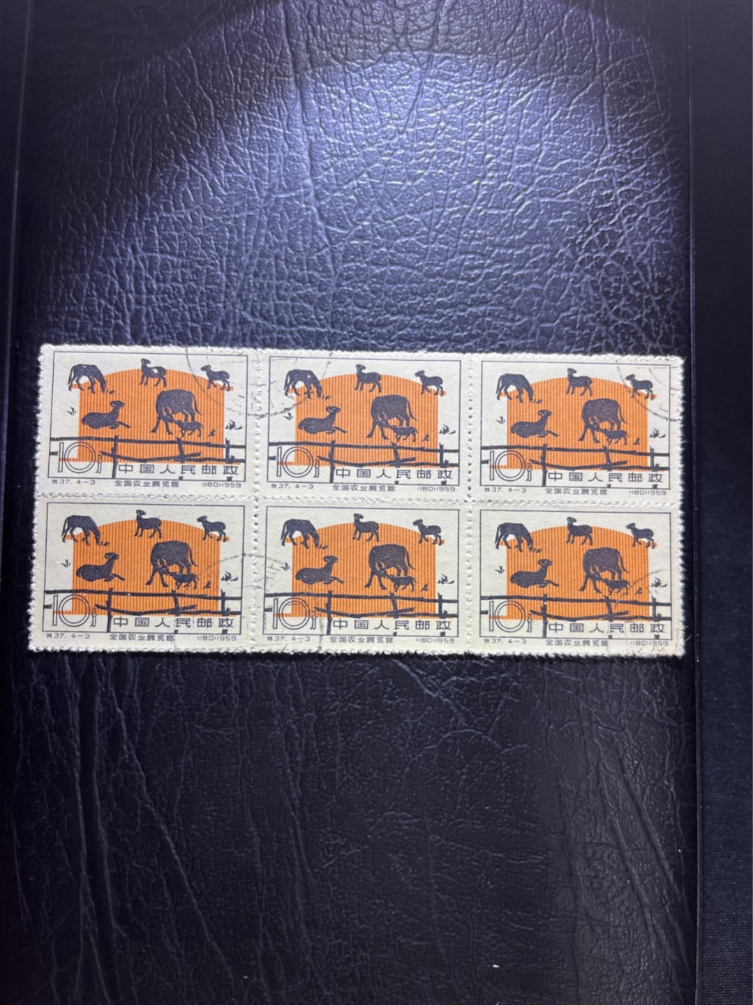 洪涛臻品 精选邮票限时拍卖第七十四期 特37  4-3盖销全品6连，难得的硬挺的全品！ 