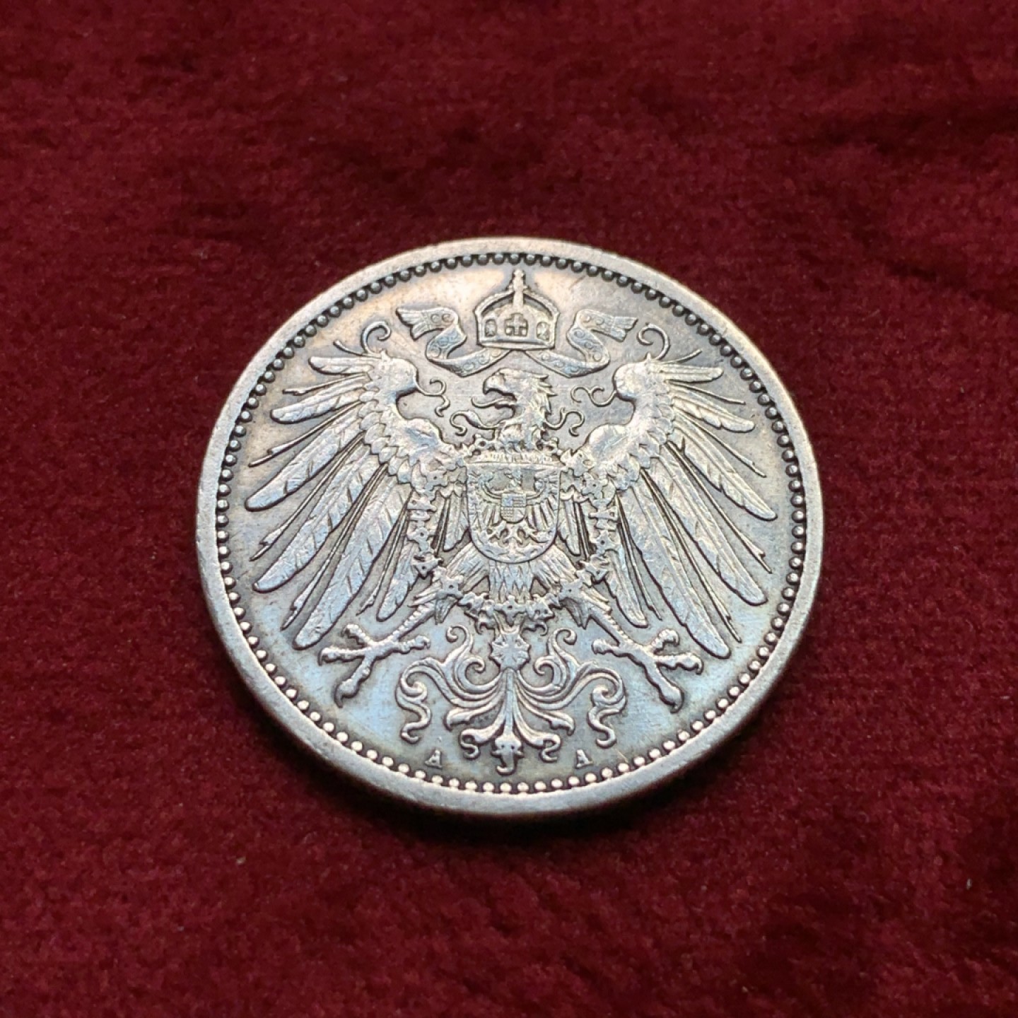 《竞宝斋》第99场-本周日，周一2场连拍（全场不限金额包邮） 德国 1914年 长翅版 1马克银币