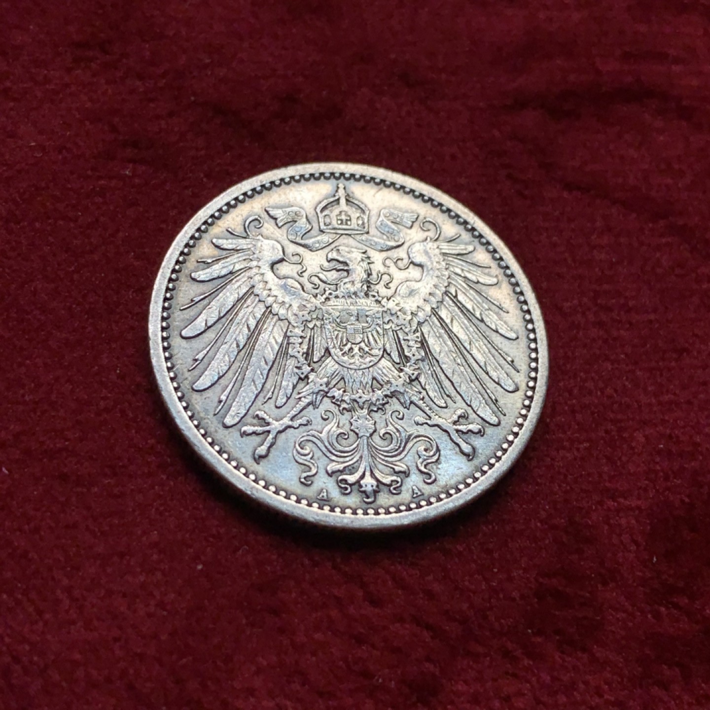 《竞宝斋》第99场-本周日，周一2场连拍（全场不限金额包邮） 德国 1914年 长翅版 1马克银币