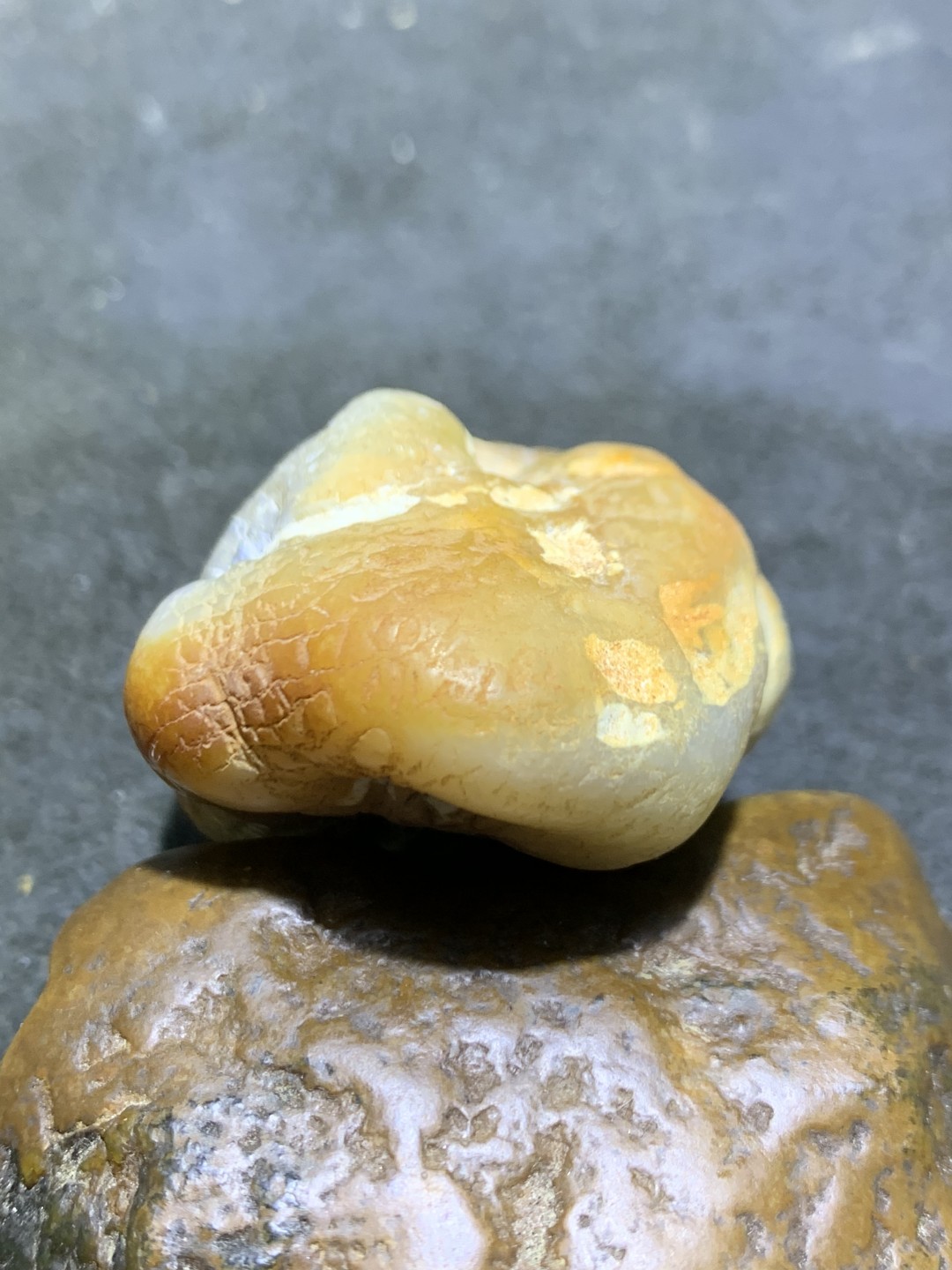 精美天然新疆哈密红皮高玉化蛋白玉原石一块，