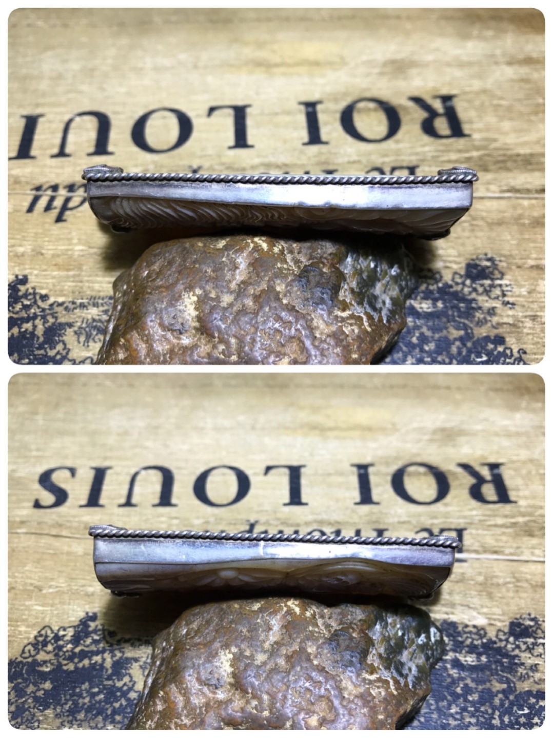 精美925包银鹿骨雕大黑天牌子