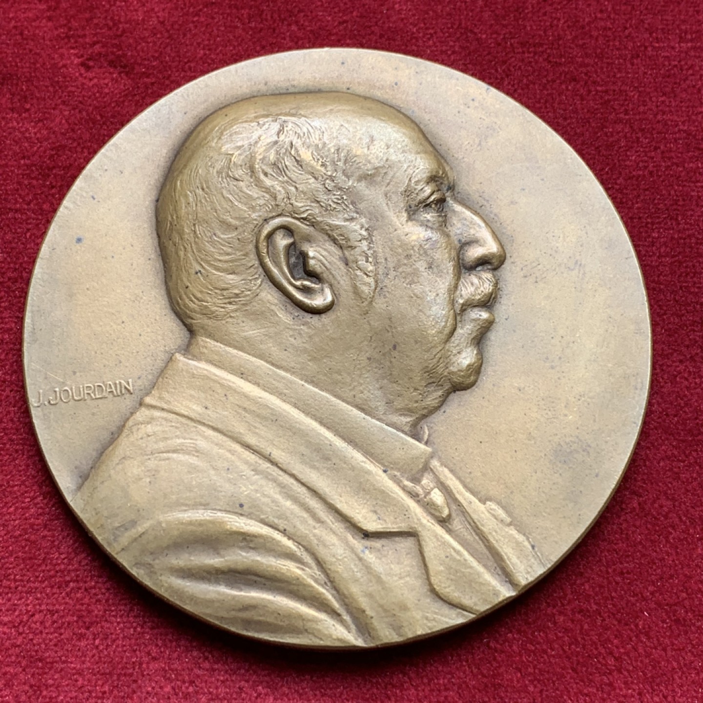 《竞宝斋》第99场-本周日，周一2场连拍（全场不限金额包邮） 比利时 1913 森林 协会主席维萨特.德.博卡梅 大铜章 65mm93克