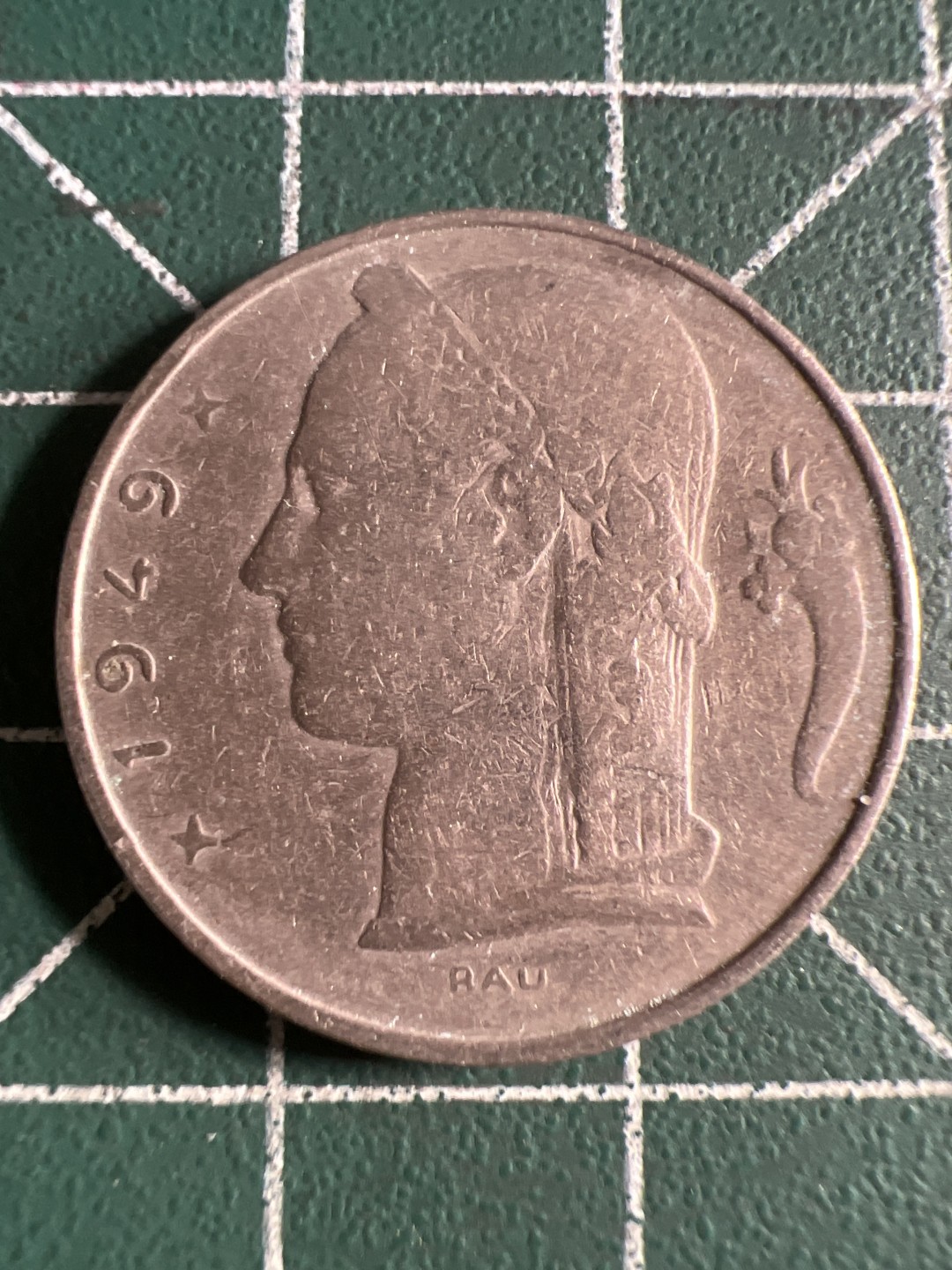 泡泡堂第101期  世界硬币邮票纪念章专场（无押金，无佣金，捡漏，全场20包邮，偏远地区除外） 比利时1949年五法郎