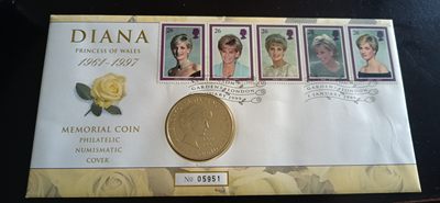 收藏联盟Quantum Auction 第196期拍卖 硬币精制币主打专场 - 1999年黛安娜纪念币邮币卡装帧