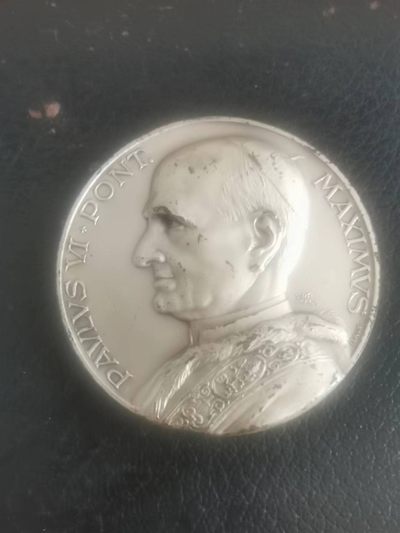 庆祝中华人民共和国成立73周年世界币章钞专场 - 1954年教皇镀银铜章