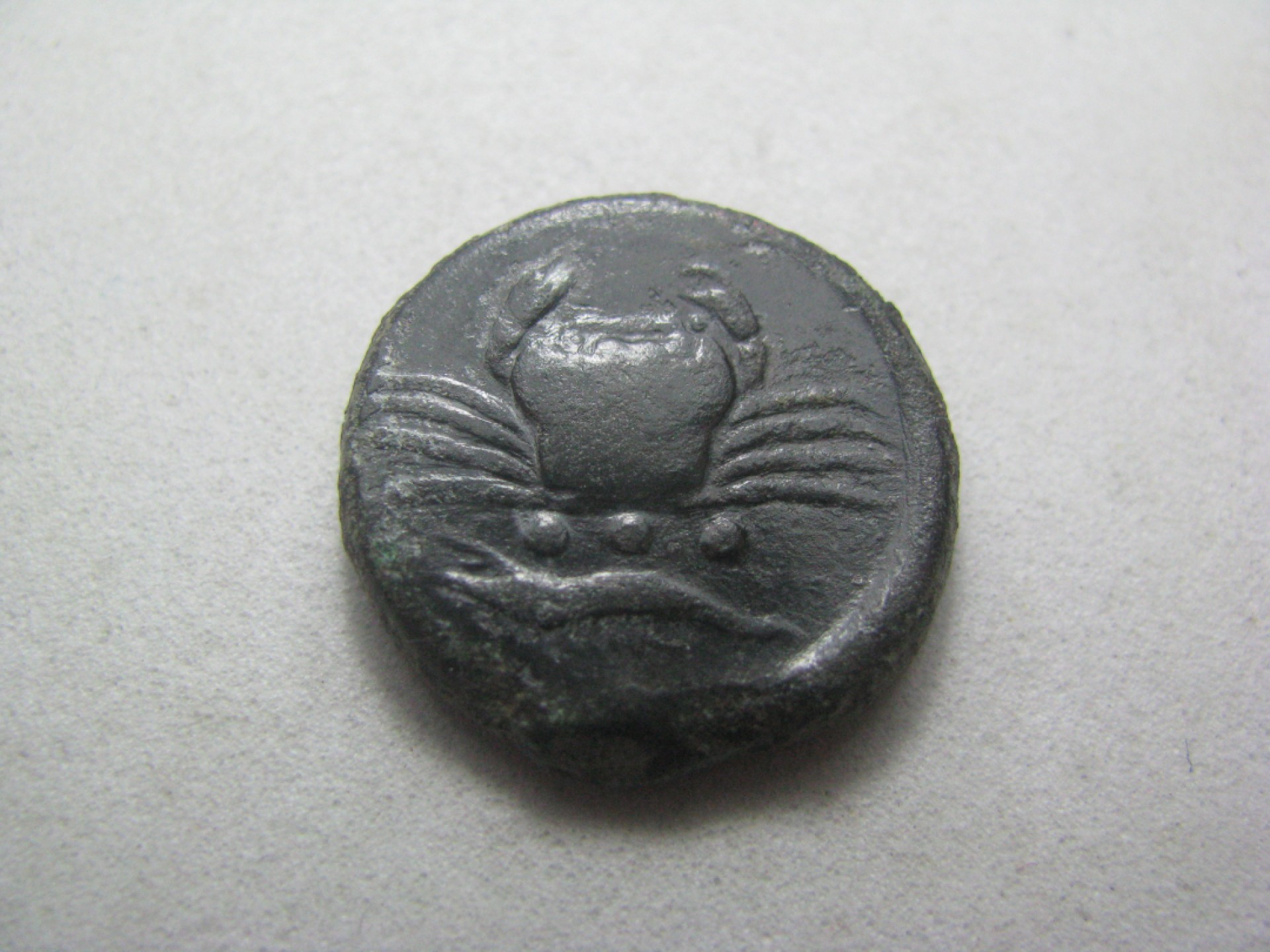 王之爱好～古希腊古罗马中亚丝路古币 螃蟹和捕食野兔的鹰