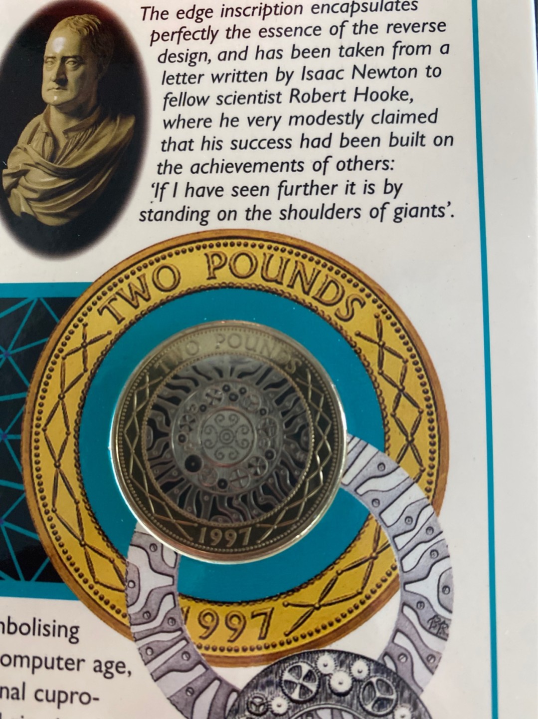 收藏联盟Quantum Auction 第196期拍卖 硬币精制币主打专场 1997年英国BU工业发展和技术纪念币 卡币装