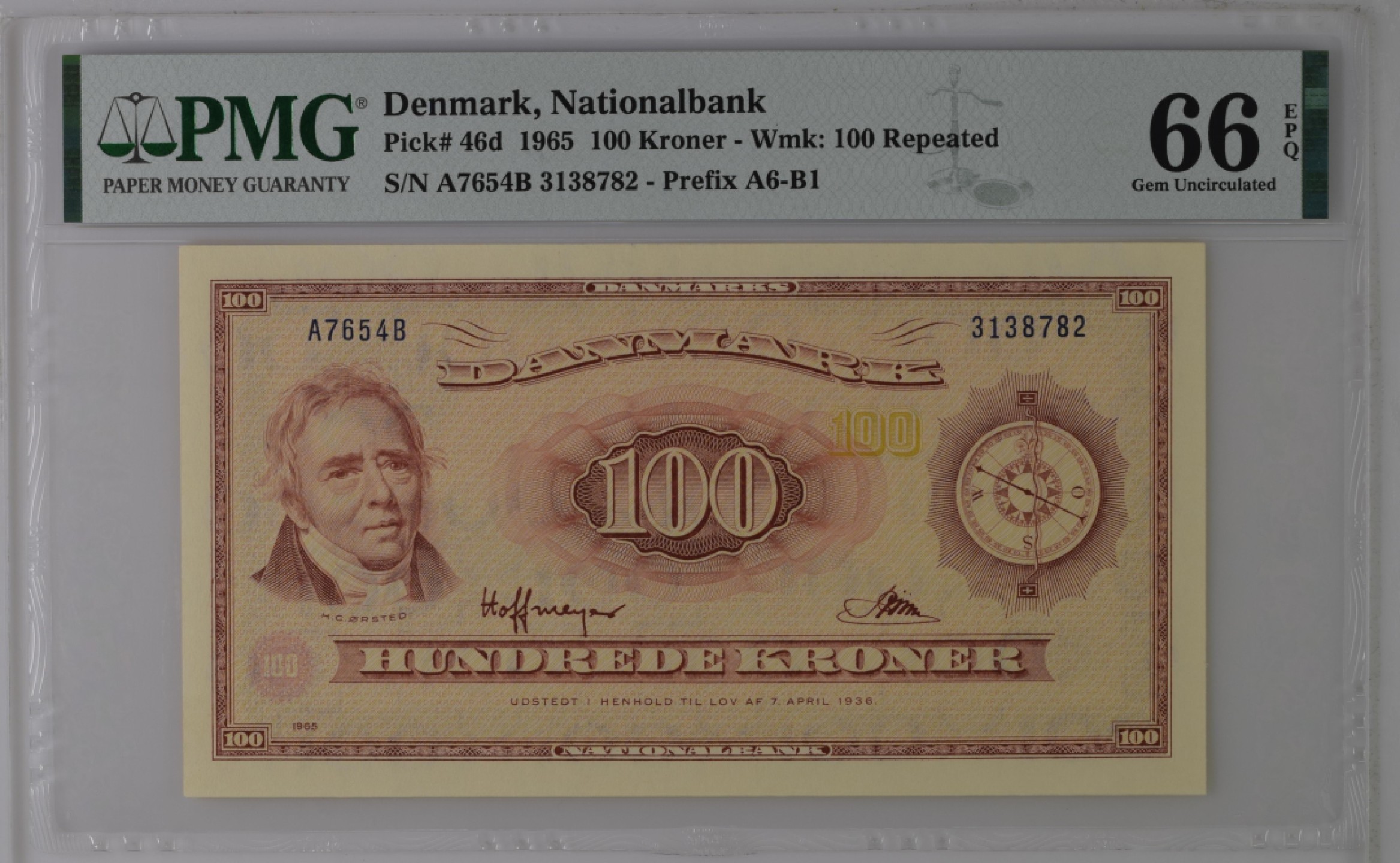 收藏联盟Quantum Auction 第195期拍卖(已更新) 丹麦1965年100克朗 PMG66 早期版本稀少