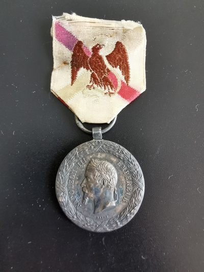 欢度国庆——号角文化七天假日大连拍第三场 - 法国1863年拿破仑三世墨西哥远征纪念奖章 银制
