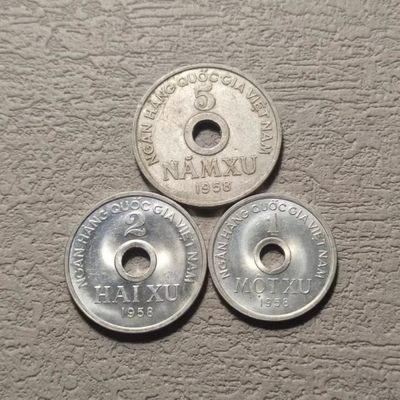 0起1加-纯粹捡漏拍-123场国庆散币加场 - 越南1958年3枚套币一组