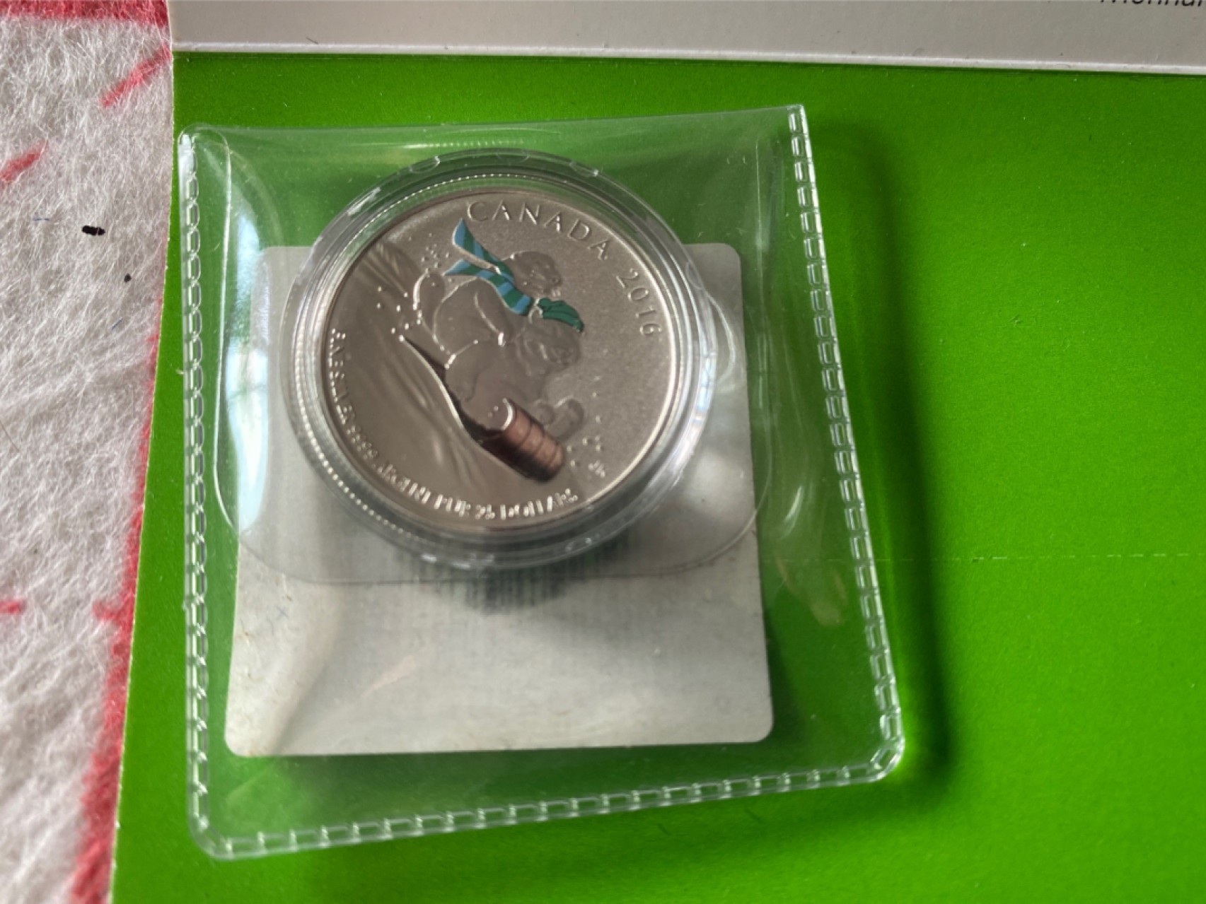 收藏联盟Quantum Auction 第196期拍卖 硬币精制币主打专场 2016年加拿大可爱的雪橇熊 彩色银币