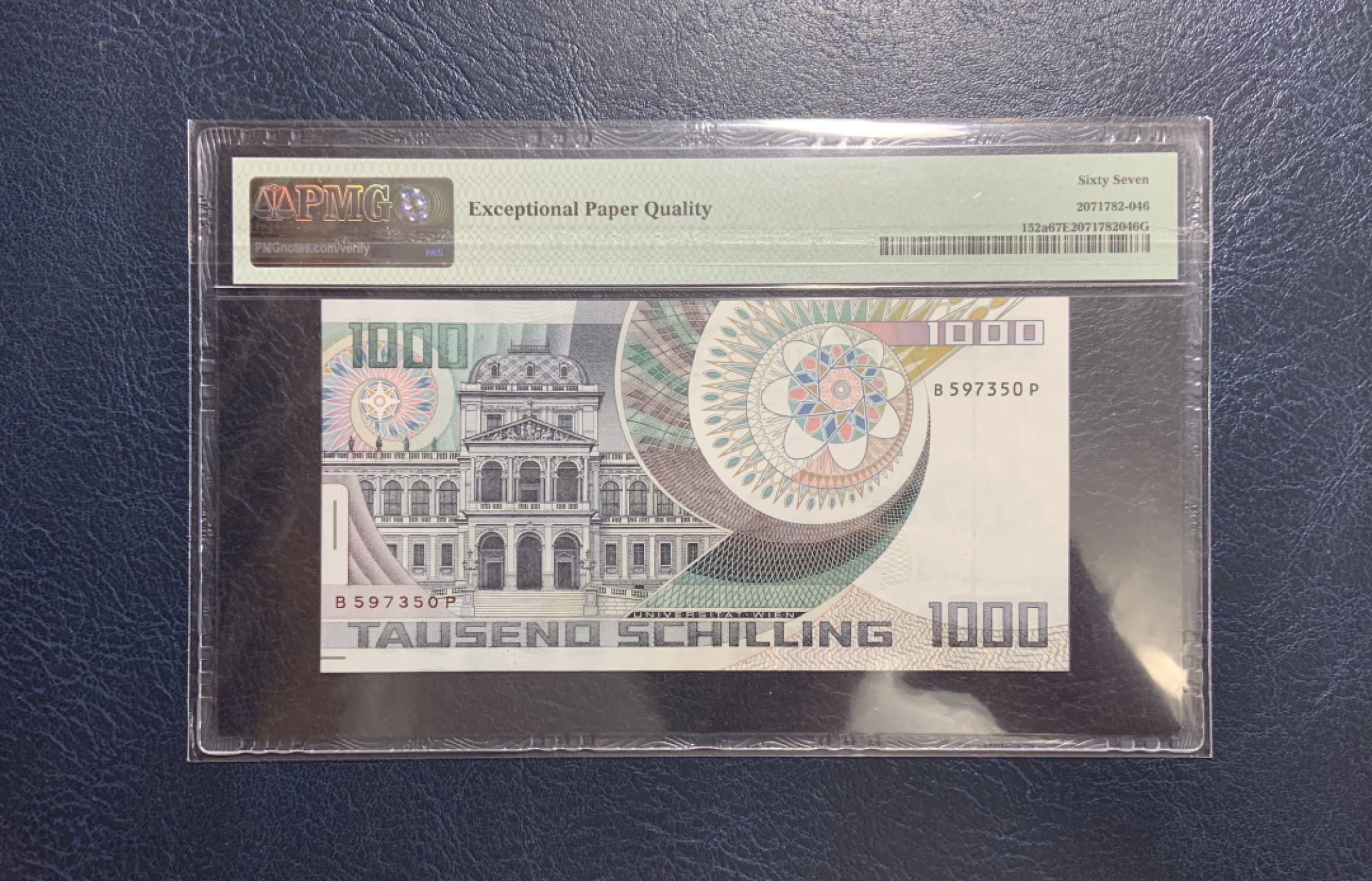 收藏联盟Quantum Auction 第195期拍卖(已更新) 奥地利1983年1000先令 PMG67 物理学家薛定谔 维也纳大学