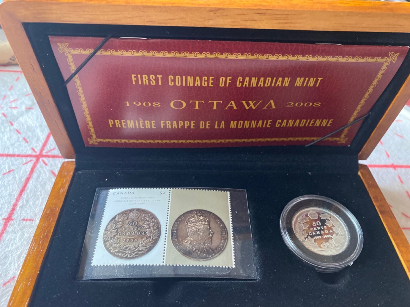 收藏联盟Quantum Auction 第196期拍卖 硬币精制币主打专场 2008年加拿大造币厂铸币百年纪念银币 精制币豪华木盒装帧附带纪念邮票